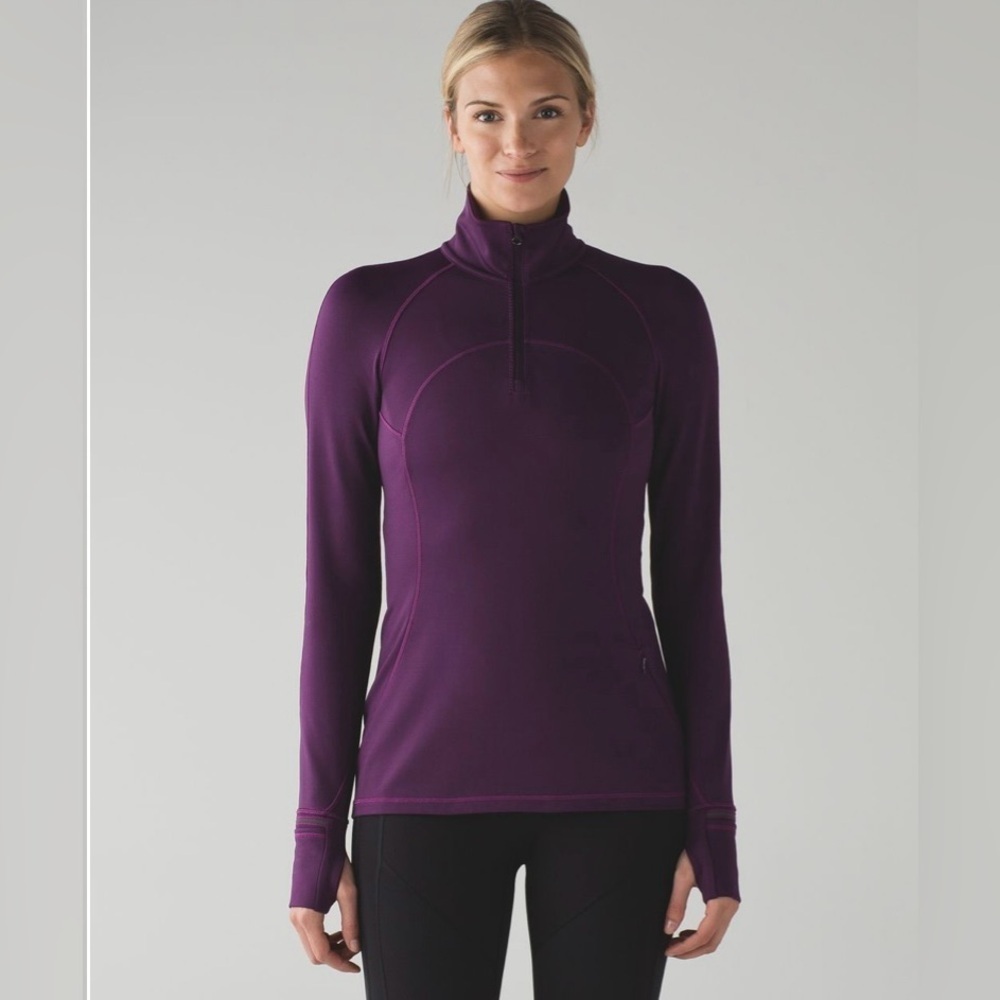 Lululemon First Mile 1/2 Zip Size 4 Darkest Magenta